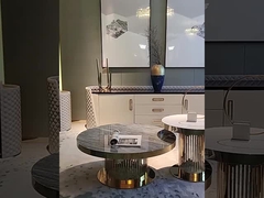 प्रमाणित 304 स्टेनलेस स्टील आधुनिक लक्ज़री राउंड कॉफी टेबल एंड टेबल कस्टम