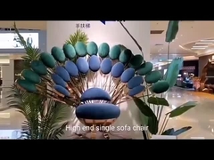 पीकॉक डिज़ाइन सिंगल सोफा चेयर क्लासिकल कंटेम्परेरी लाइट लक्ज़री सिंगल सोफा