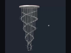 धातु पत्ती के आकार का कस्टम प्रकाश व्यवस्था होटल लॉबी मुख्य झूमर सीढ़ी रोशनी