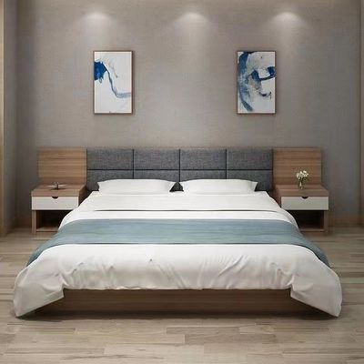 क्लासिक लक्ज़री व्हाइट सॉलिड ओक डबल बेड होटल बेडरूम सॉफ्ट बेड